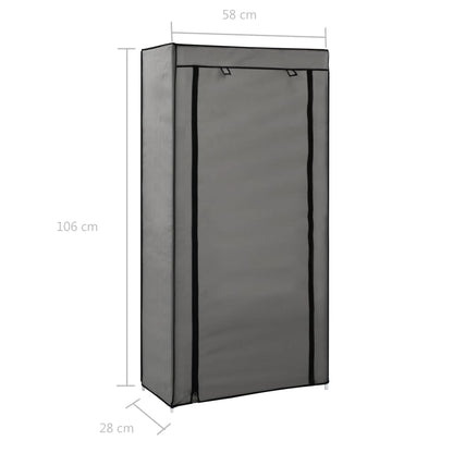 Craft Shoe Cabinet Gray Polypropylene & Iron 10 Tiers
