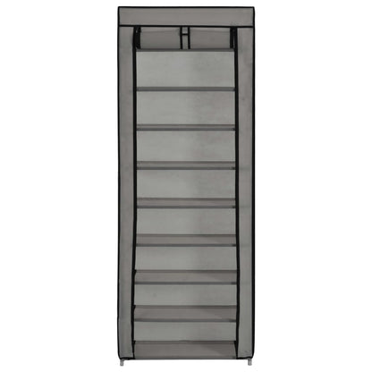 Craft Shoe Cabinet Gray Polypropylene & Iron 10 Tiers