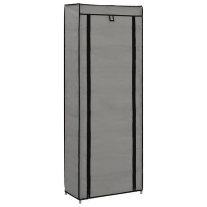 Craft Shoe Cabinet Gray Polypropylene & Iron 10 Tiers
