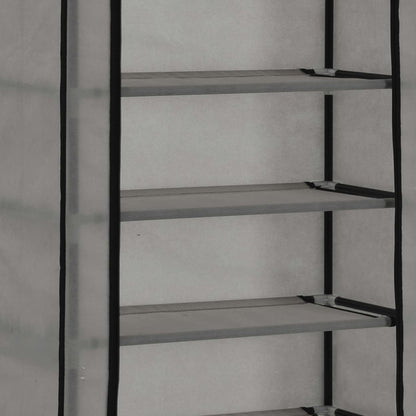 Craft Shoe Cabinet Gray Polypropylene & Iron 10 Tiers