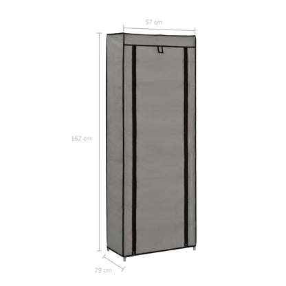 Craft Shoe Cabinet Gray Polypropylene & Iron 10 Tiers