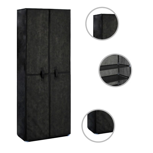 Craft Shoe Cabinet Black Polypropylene & Iron 10 Tiers