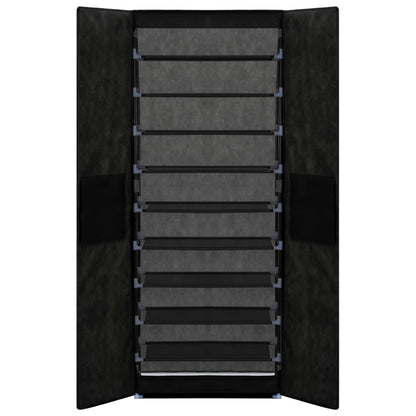 Craft Shoe Cabinet Black Polypropylene & Iron 10 Tiers