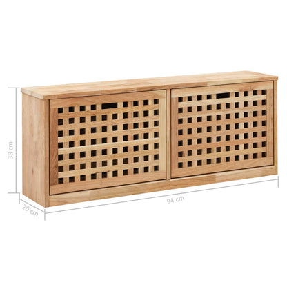 Arc Shoe Organizer Natural Solid Walnut 2 Compartments Wide & Long