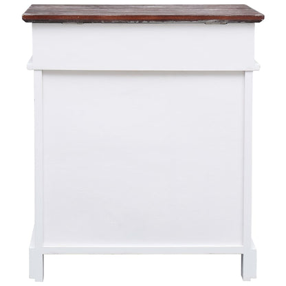 Earth Shoe Cabinet Brown & White Paulownia wood 5 Compartments Rectangular