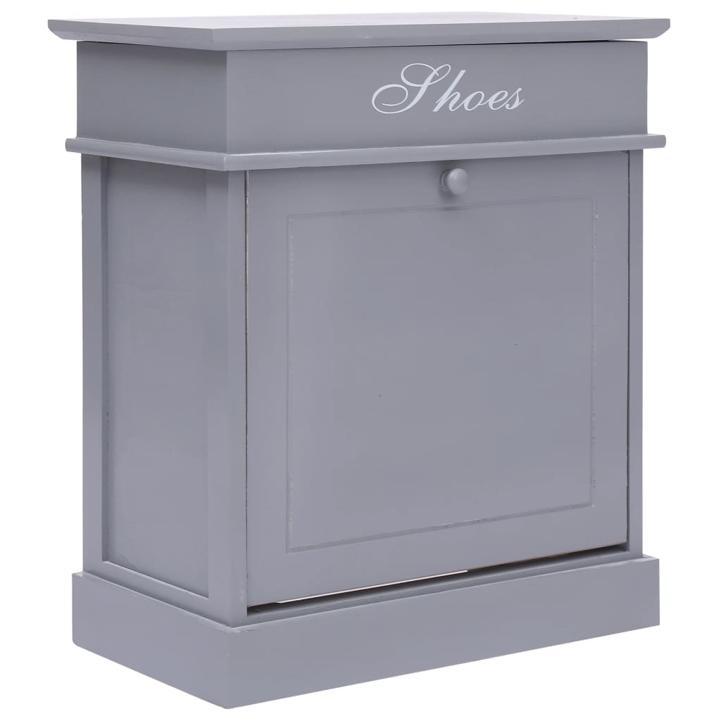 Earth Shoe Cabinet Gray Paulownia wood 5 Compartments Rectangular