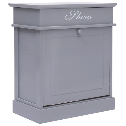 Earth Shoe Cabinet Gray Paulownia wood 5 Compartments Rectangular