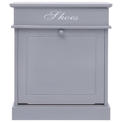 Earth Shoe Cabinet Gray Paulownia wood 5 Compartments Rectangular