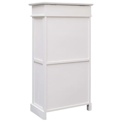 Craft Shoe Cabinet Brown & White Paulownia wood 2 Compartments Tall