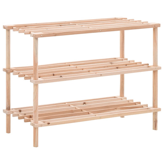 Craft Shoe Rack Natural Oak 3 Tiers Rectangular