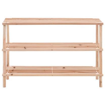 Craft Shoe Rack Natural Oak 3 Tiers Rectangular