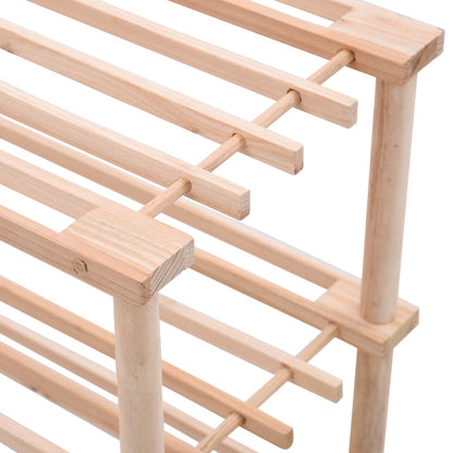 Craft Shoe Rack Natural Oak 3 Tiers Rectangular