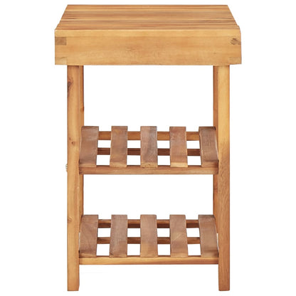 Mode Shoe Rack Natural Solid Acacia Compact 3 Tiers