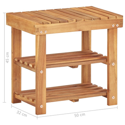 Mode Shoe Rack Natural Solid Acacia Compact 3 Tiers