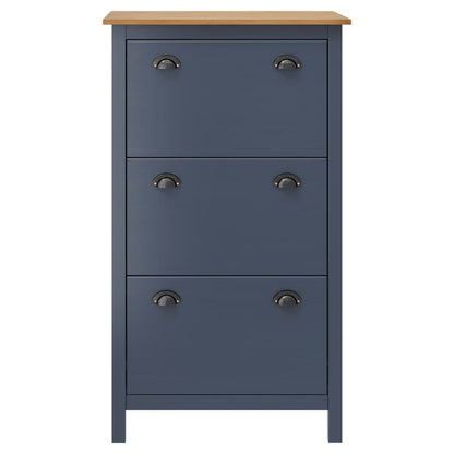 Earth Shoe Cabinet Brown & White Paulownia Wood 3 Compartments Tall