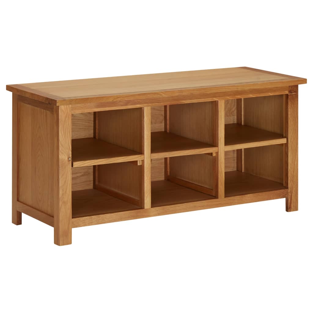 Mode Shoe Rack Natural Solid Oak 6 Compartments Rectangular