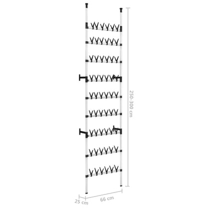 Shoe Rack Silver & Black Aluminum