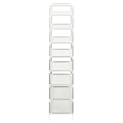 Shoe Rack Silver Metal & Non-Woven Fabric 8 Tiers