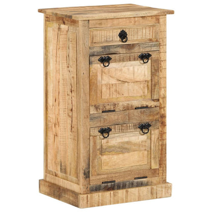 Shoe Cabinet Solid Walnut 3 Compartments Rectangular
