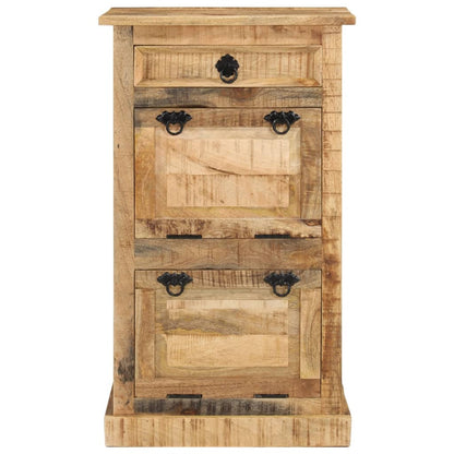 Shoe Cabinet Solid Walnut 3 Compartments Rectangular