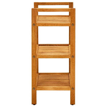Shoe Rack Natural Solid Oak 3 Tiers
