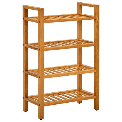 Shoe Rack Natural Solid Oak 4 Tiers