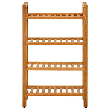 Shoe Rack Natural Solid Oak 4 Tiers