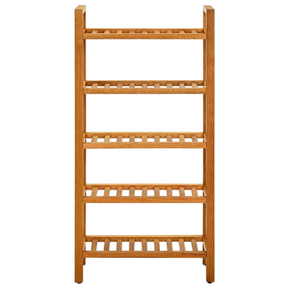 Shoe Rack Natural Solid Oak 5 Tiers