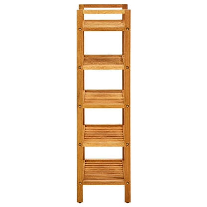 Shoe Rack Natural Solid Oak 5 Tiers