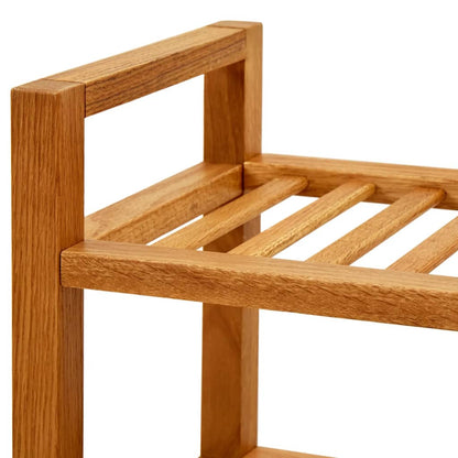 Shoe Rack Natural Solid Oak 5 Tiers