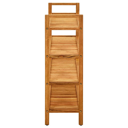 Shoe Rack Natural Solid Oak 4 Tiers