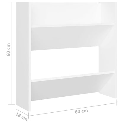 Set of 4 2 Pair Modern 23" Wall Mounted Wooden Shoe Cabinet