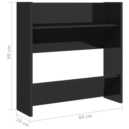 Set of 2 Modern 30" Wall Mounted Pine Shoe Cabinet With 2 Tiers