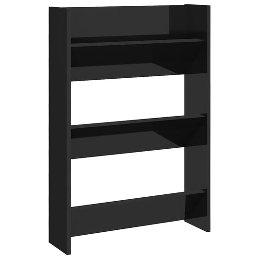 9 Pair Modern 23" Wall Mounted Pine Shoe Cabinet With 3 Tiers