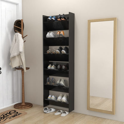 Set of 2 Modern 23" Wall Mounted Pine Shoe Cabinet  With 3 Tiers