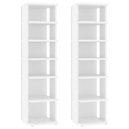 Shoe Cabinet Set Of 2 Sonoma Oak 12 Compartments Tall & Skinny