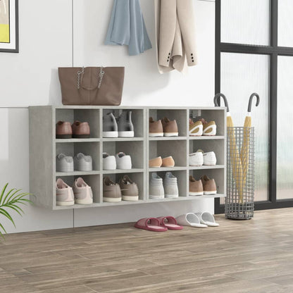 Shoe Storage Cabinet Sonoma Oak 12 Compartments Wide & Long