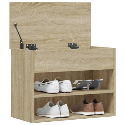 Shoe Storage Bench Sonoma Oak 3 Compartments Wide & Long