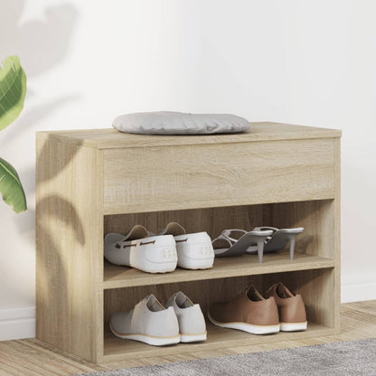 Shoe Storage Bench Sonoma Oak 3 Compartments Wide & Long