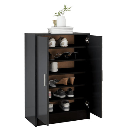 Shoe Cabinet Hardened Oak Tall 2 Compartments