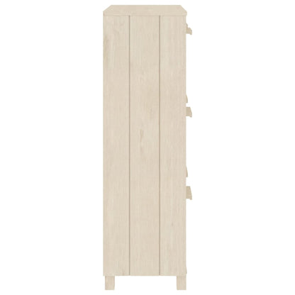 Shoe Cabinet Honey Solid Pine 3 Compartments Medium Height
