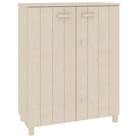 Shoe Cabinet Honey Solid Pine 2 Compartments Medium Height
