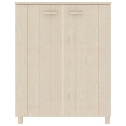 Shoe Cabinet Honey Solid Pine 2 Compartments Medium Height