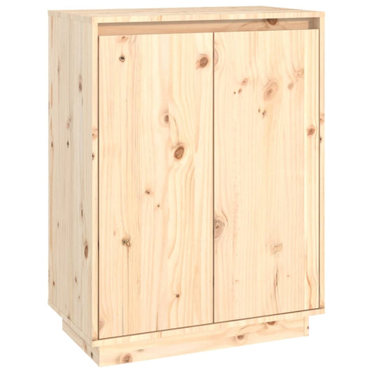 Shoe Cabinet Solid Pine Wood Tall 2 Compartments