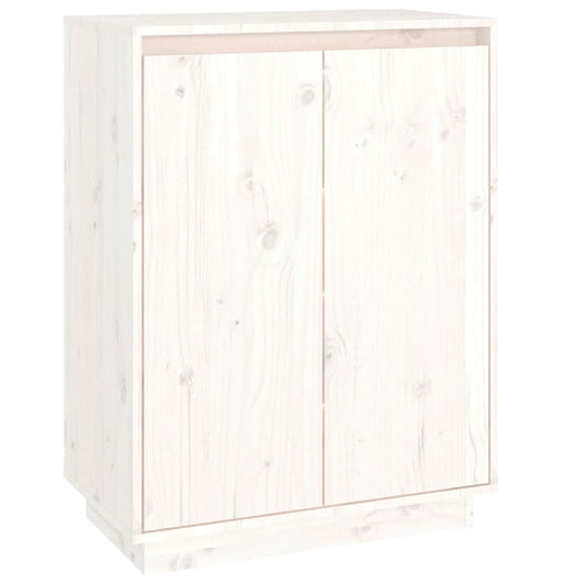Shoe Cabinet Solid Pine Wood Tall 2 Compartments