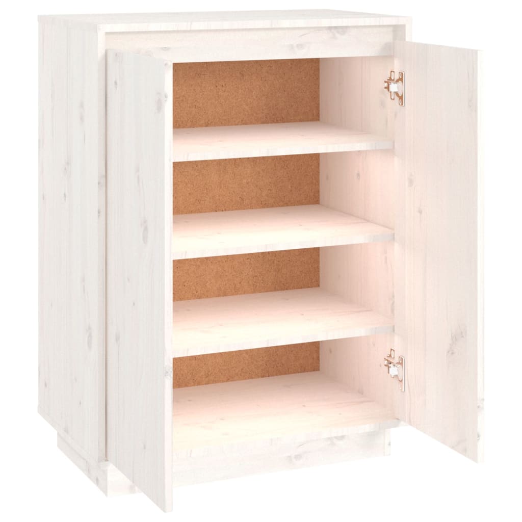 Shoe Cabinet Solid Pine Wood Tall 2 Compartments