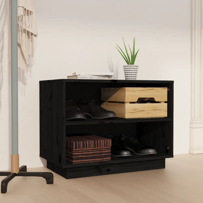Shoe Cabinet Solid Pine Wood Wide & Deep 2 Compartments