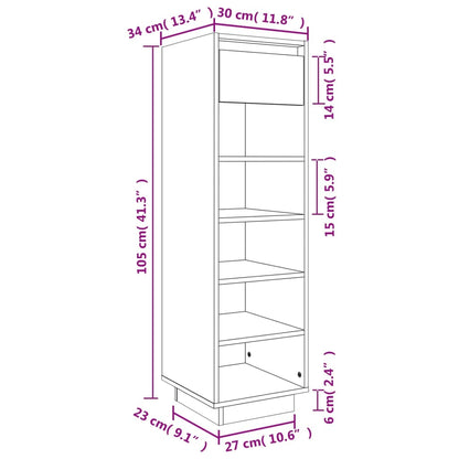 15 Pair 11" Tall & Narrow Scandinavian Solid Pinewood Shoe Cabinet