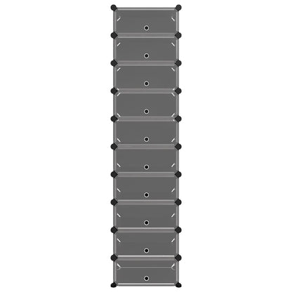 Shoe Rack Transparent Polypropylene & Steel Large Stackable