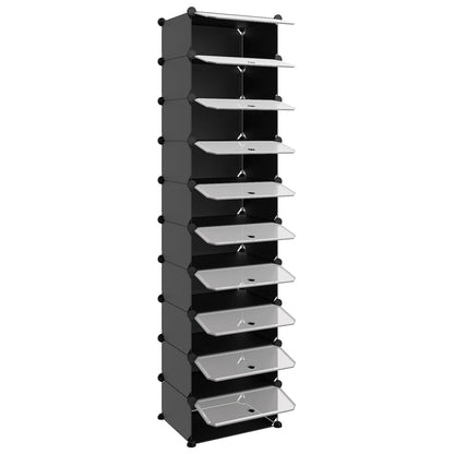 Shoe Rack Transparent Polypropylene & Steel Large Stackable
